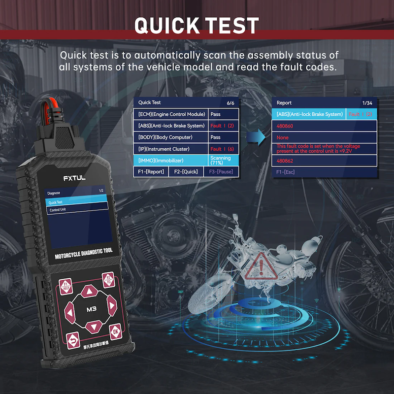 FXTUL Motorcycle diagnostic tool for Honda, Kawasaki and Yamaha motorcycles